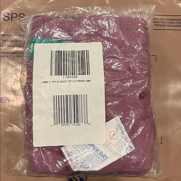 NWT Anne Klein Ladies Gauze Top PURPLE - size XL - Picture 8 of 8